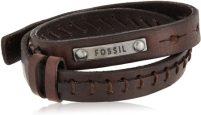 Fossil bracelets double en cuir brun pour homme