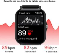 Montre connectée ZISIZ Fitness Tracker avec frequence cardiaque